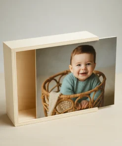 Caja madera para fotos 15x20 + 10 copias